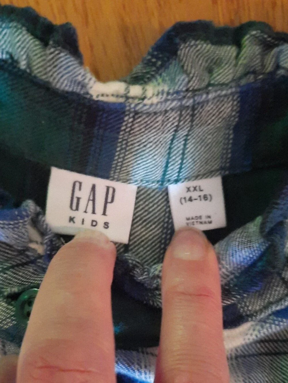 XXL 14 16 GAP Plaid Dress in Blue, Green & White Kids Girls Winter Wear Cottage